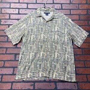 Exofficio‎ Men's L Tribal Batik Mesh Back Zipper Pocket Shirt Travel Wear